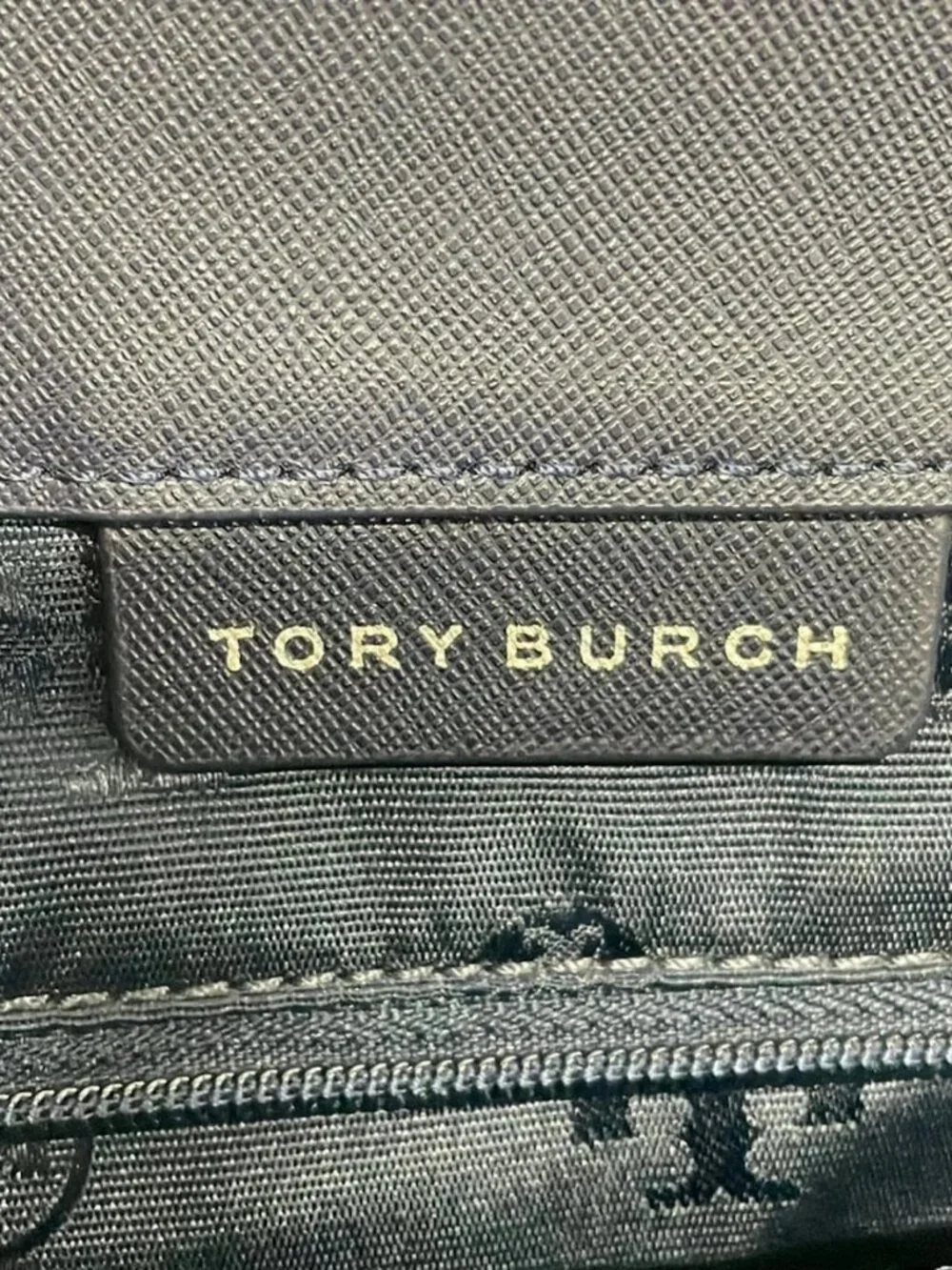 TORY BURCH Dark Navy Leather Tote Bag